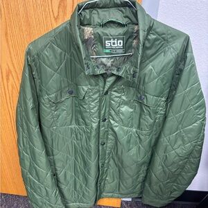 Stio Men's Green Quilted Snap Shirt